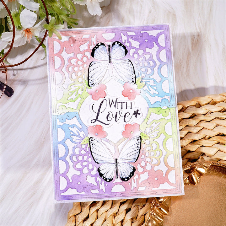 Kokorosa Metal Cutting Dies with Flora Butterflies Border