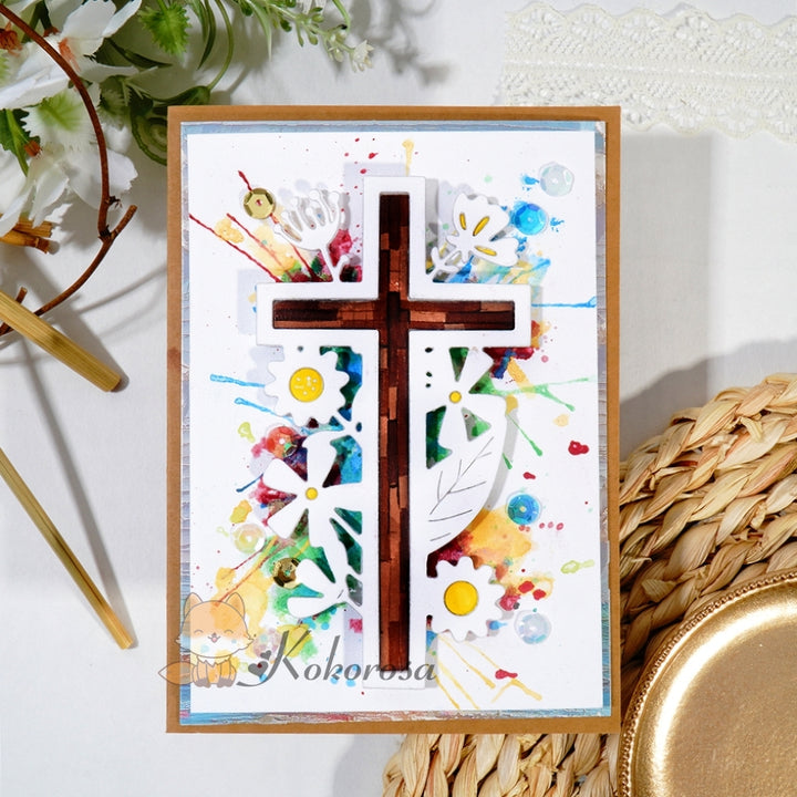 Kokorosa Metal Cutting Dies with Floral Cross