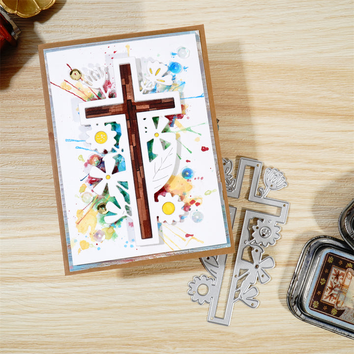 Kokorosa Metal Cutting Dies with Floral Cross