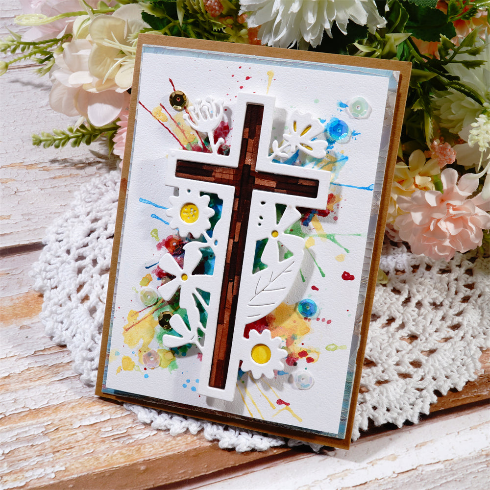 Kokorosa Metal Cutting Dies with Floral Cross