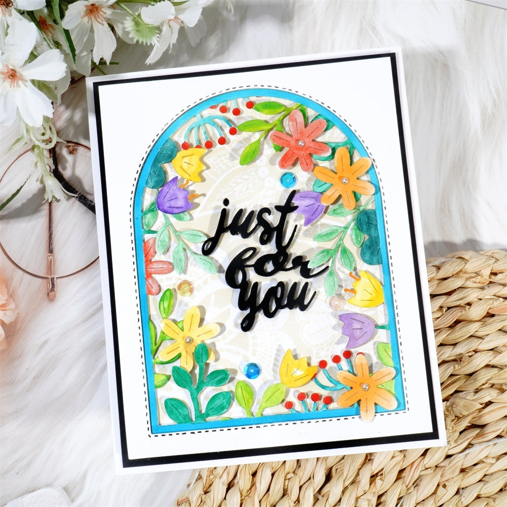 Kokorosa Metal Cutting Dies with Flower Arch Frame Board