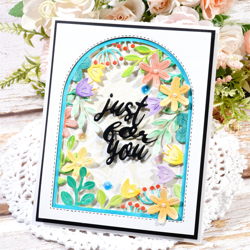 Kokorosa Metal Cutting Dies with Flower Arch Frame Board