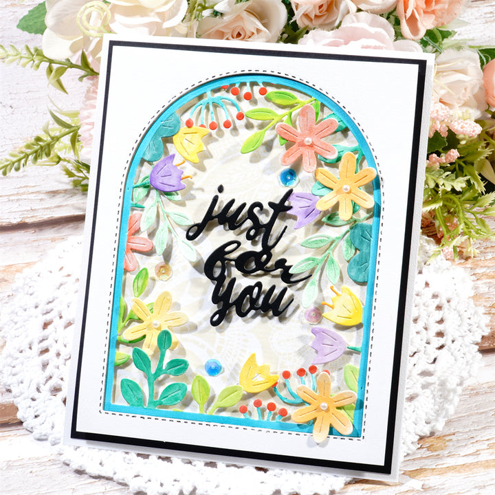 Kokorosa Metal Cutting Dies with Flower Arch Frame Board
