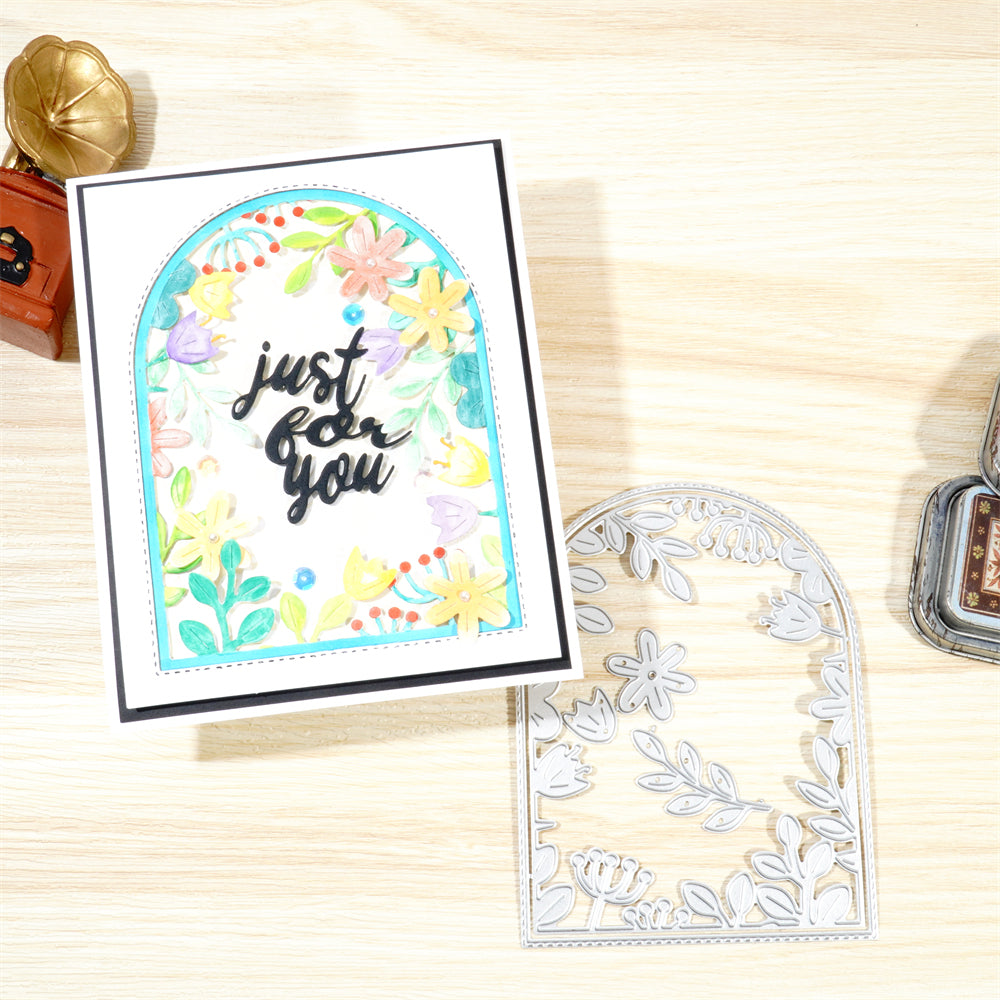 Kokorosa Metal Cutting Dies with Flower Arch Frame Board