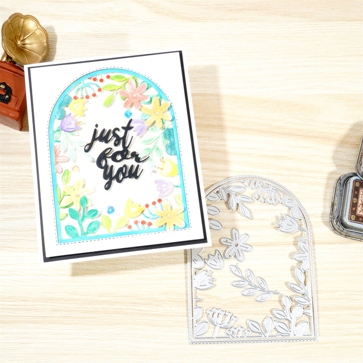 Kokorosa Metal Cutting Dies with Flower Arch Frame Board