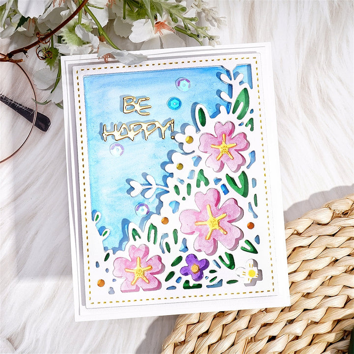 Kokorosa Metal Cutting Dies with Flower Blooming Background Board