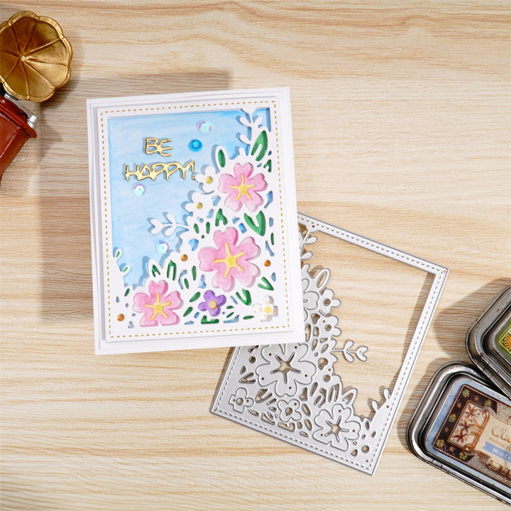 Kokorosa Metal Cutting Dies with Flower Blooming Background Board