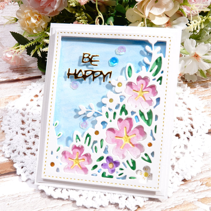 Kokorosa Metal Cutting Dies with Flower Blooming Background Board