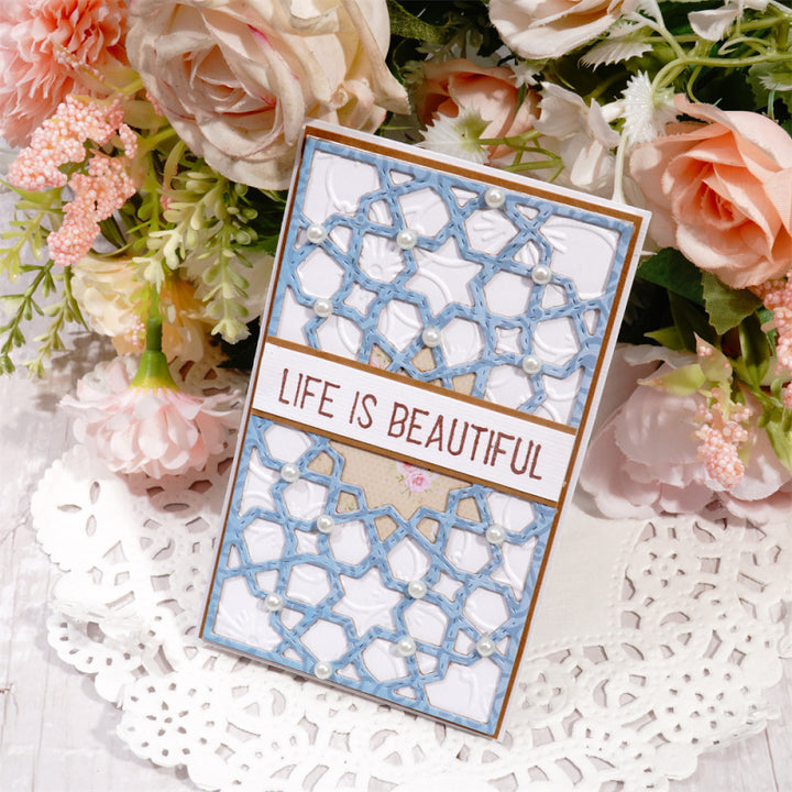 Kokorosa Metal Cutting Dies with Geometric Pattern Background Board