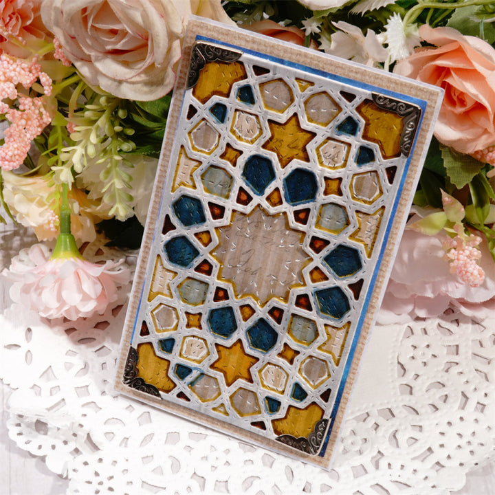 Kokorosa Metal Cutting Dies with Geometric Pattern Background Board