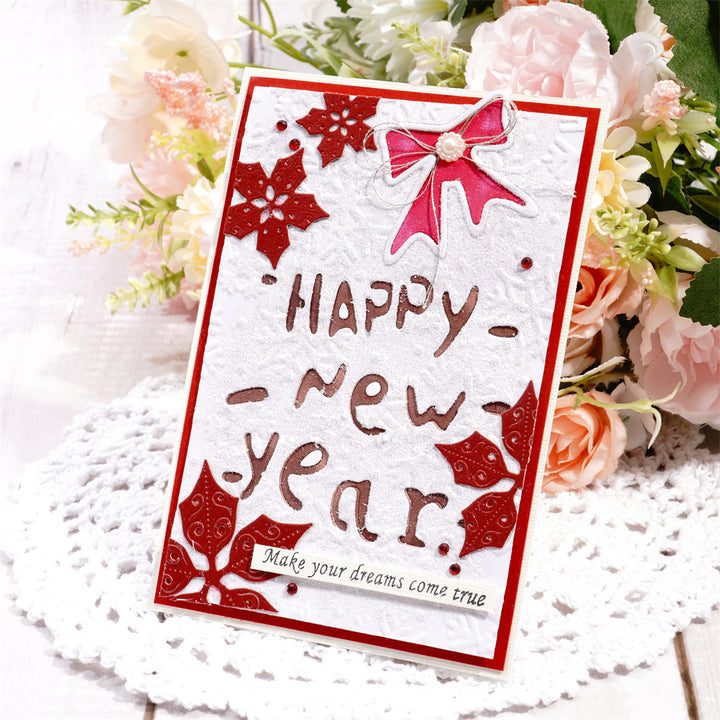 Kokorosa Metal Cutting Dies with "Happy New Year" Background Board