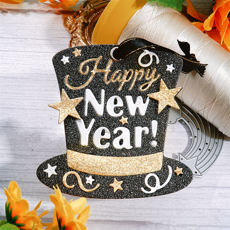 Kokorosa Metal Cutting Dies with "Happy New Year" Word Hat