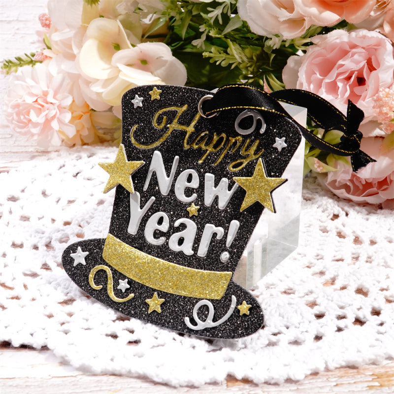 Kokorosa Metal Cutting Dies with "Happy New Year" Word Hat