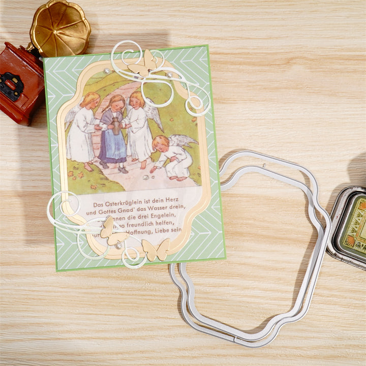 Kokorosa Metal Cutting Dies with Hollow Flower Double Layer Border Board