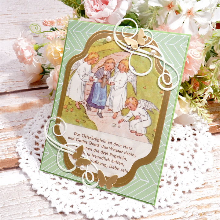 Kokorosa Metal Cutting Dies with Hollow Flower Double Layer Border Board