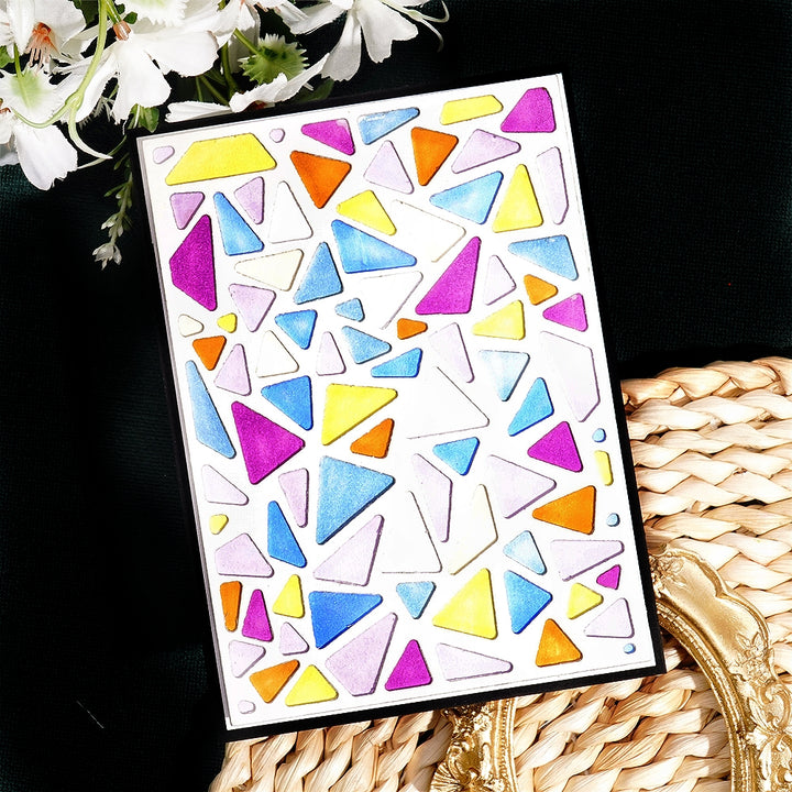 Kokorosa Metal Cutting Dies with Hollow Triangles Background Board