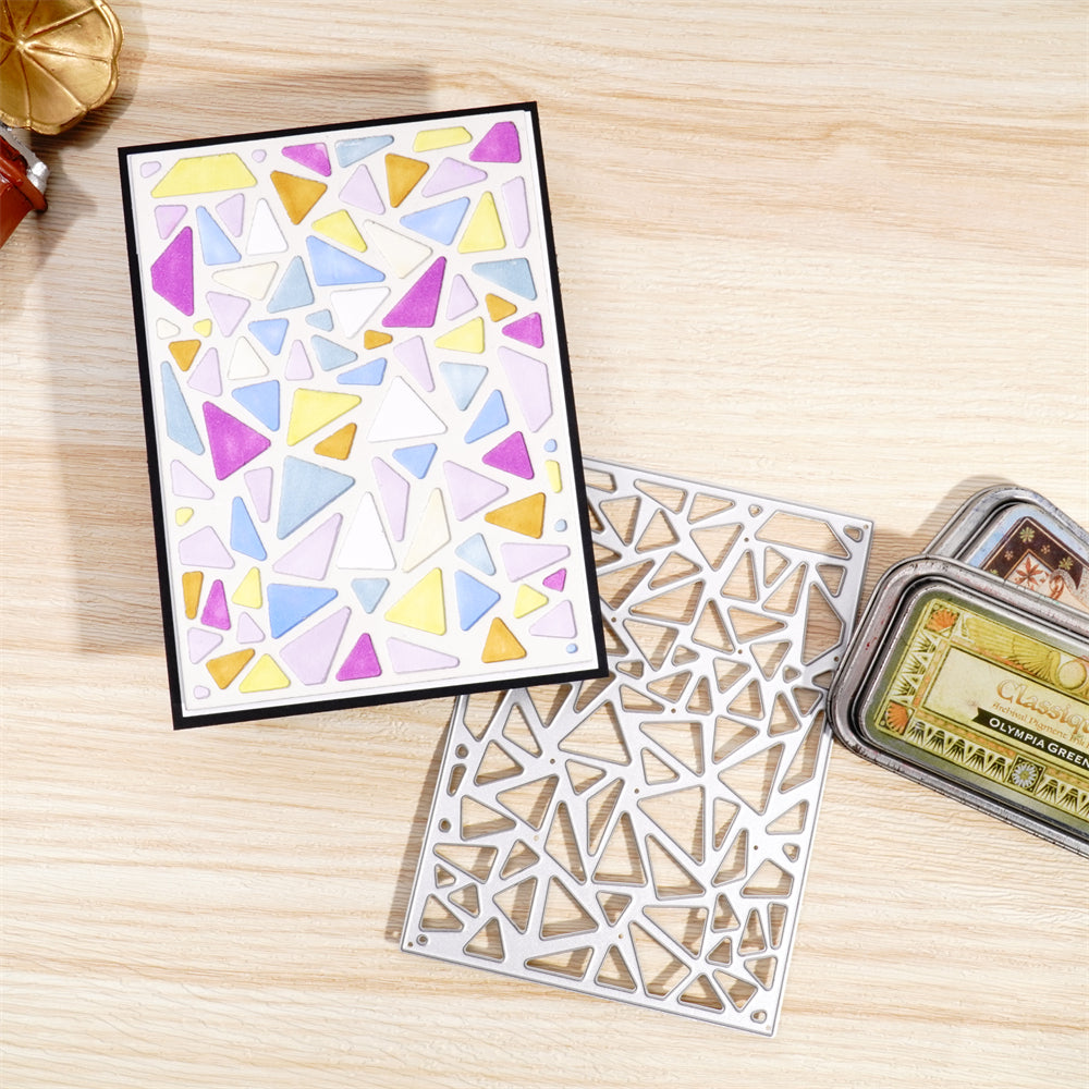 Kokorosa Metal Cutting Dies with Hollow Triangles Background Board