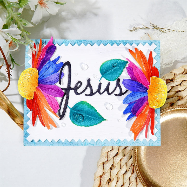 Kokorosa Metal Cutting Dies with Leaves & "Jesus" Word