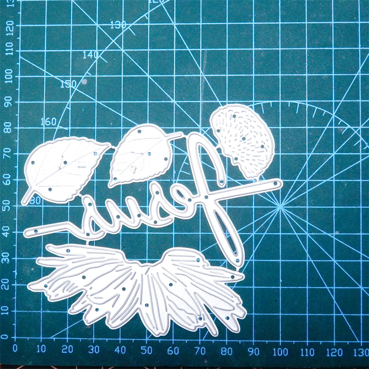 Kokorosa Metal Cutting Dies with Leaves & "Jesus" Word