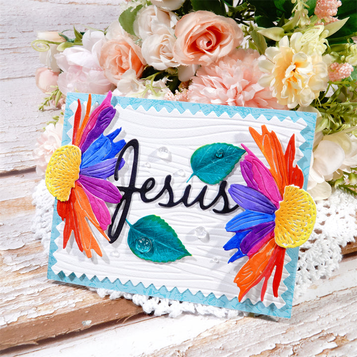 Kokorosa Metal Cutting Dies with Leaves & "Jesus" Word