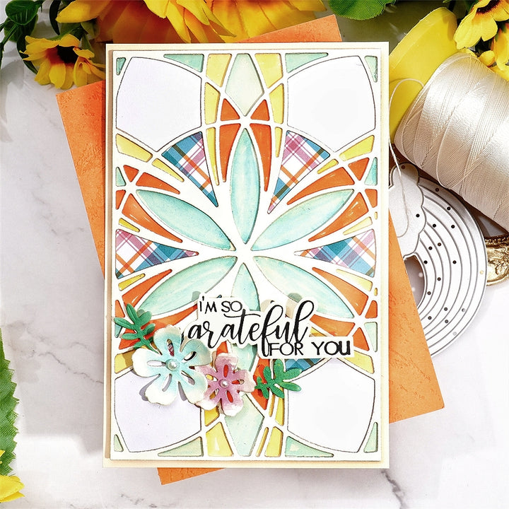 Kokorosa Metal Cutting Dies with Magic Geometry Background Board