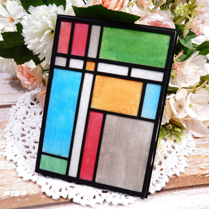 Kokorosa Metal Cutting Dies with Mosaic Plaid Background Board