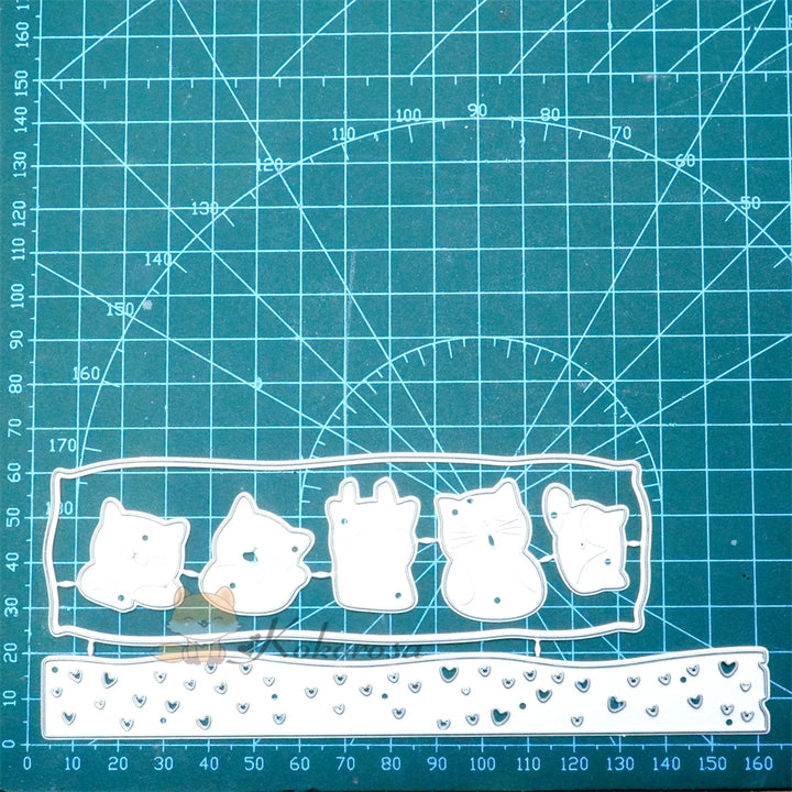 Kokorosa Metal Cutting Dies with Row of Sleeping Cats