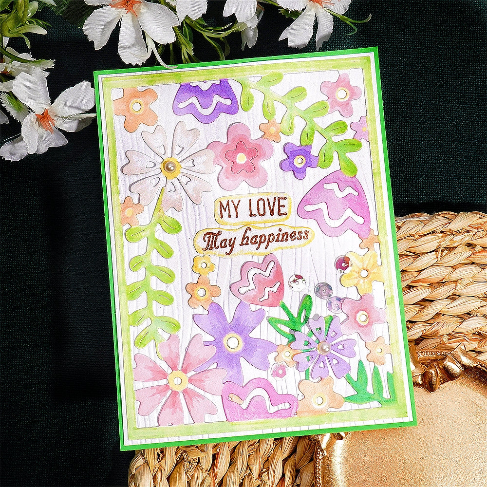 Kokorosa Metal Cutting Dies with Spring Theme Background Board