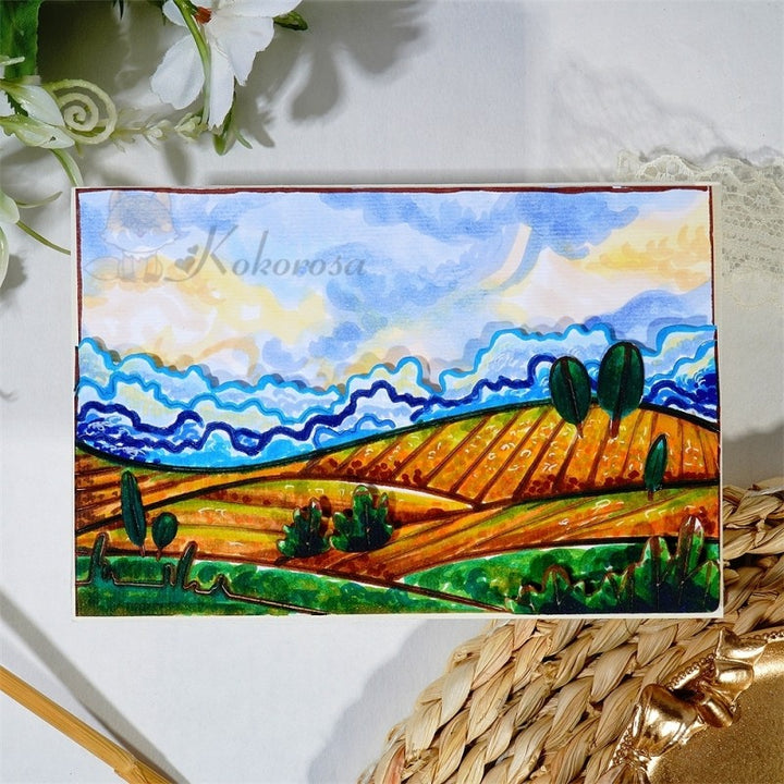 Kokorosa Metal Cutting Dies with Village Scenery