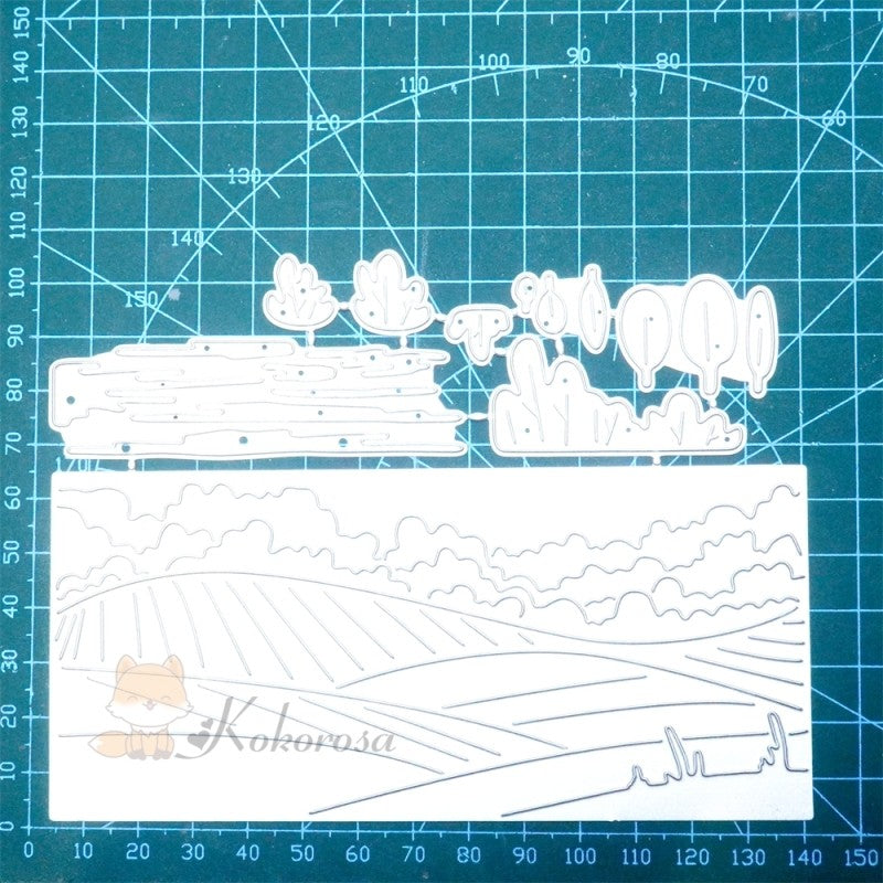 Kokorosa Metal Cutting Dies with Village Scenery