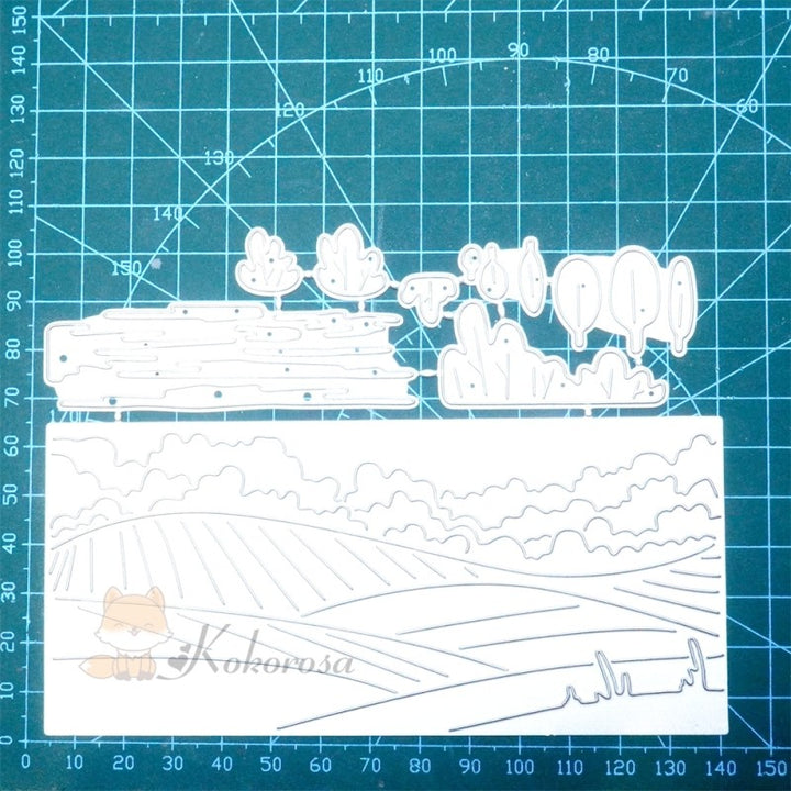 Kokorosa Metal Cutting Dies with Village Scenery