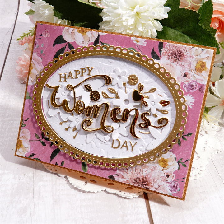 Kokorosa Metal Cutting Dies with “Happy Women‘s Day’” Words