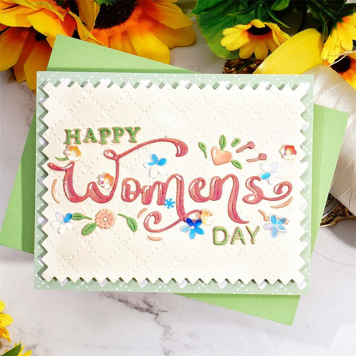 Kokorosa Metal Cutting Dies with “Happy Women‘s Day’” Words