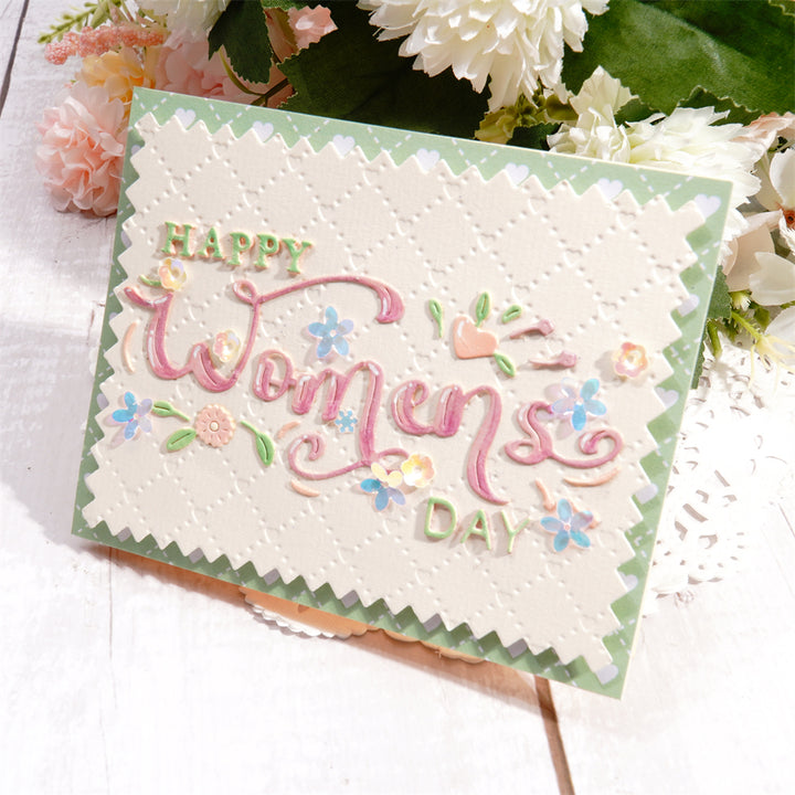 Kokorosa Metal Cutting Dies with “Happy Women‘s Day’” Words
