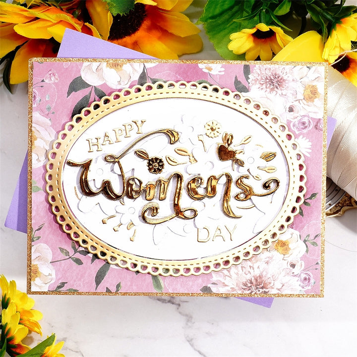 Kokorosa Metal Cutting Dies with “Happy Women‘s Day’” Words