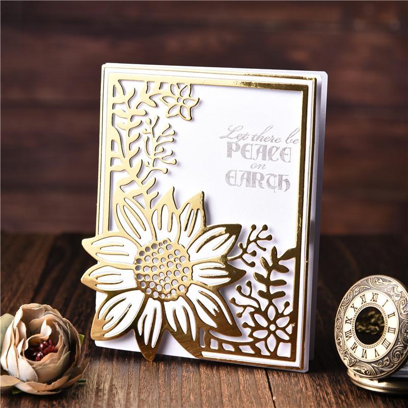 Kokorosa Sunflower Frame Metal Cutting Dies for Cards Making ...