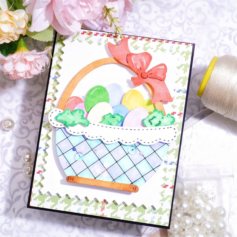 Kokorosa Metal Cutting Dies with Basket with Eggs Tied with a Bow
