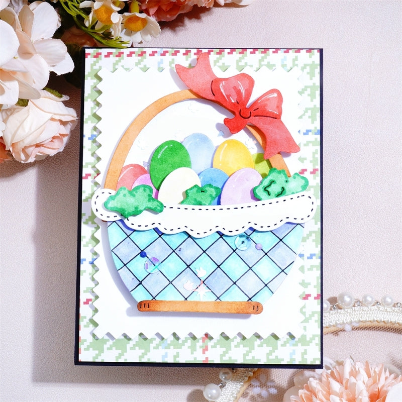 Kokorosa Metal Cutting Dies with Basket with Eggs Tied with a Bow