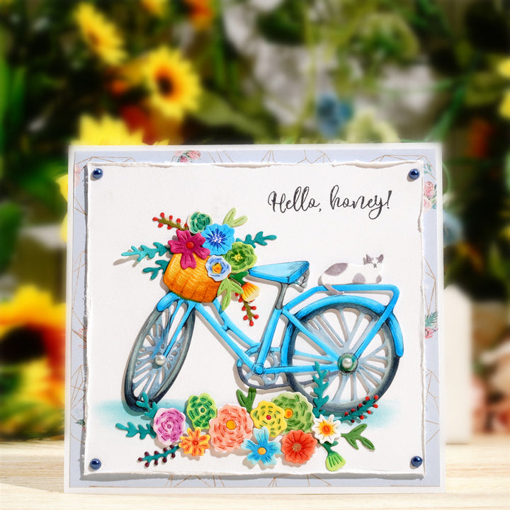 Kokorosa Metal Cutting Dies with Flower Bike