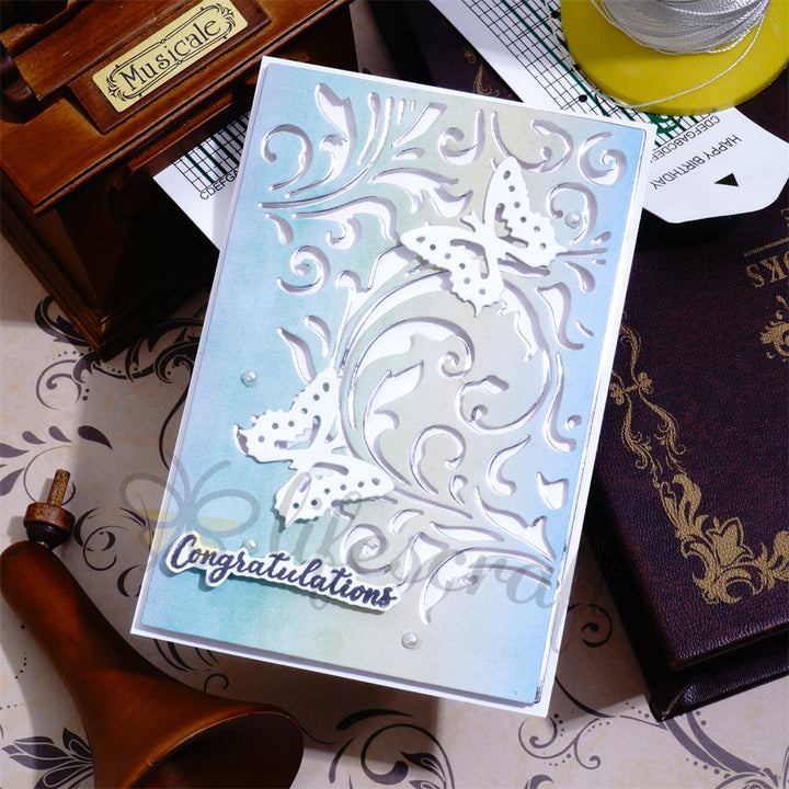 Kokorosa Metal Cutting Dies with Vine & Butterfly Background Board