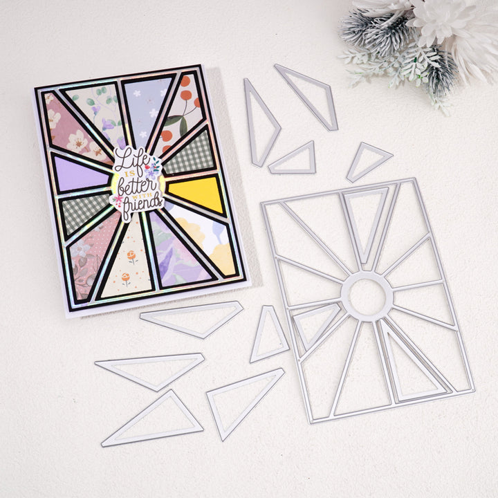 Kokorosa Metal Cutting Dies With Line Hollow Background Board