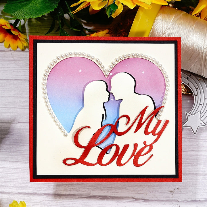 Kokorosa Metal Cutting Dies with Love Silhouette Border