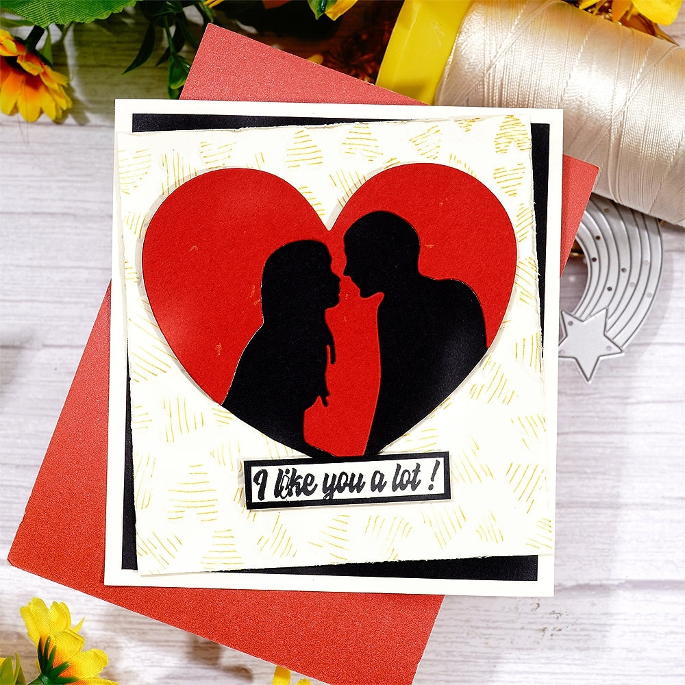 Die Cutting Dies with Hollow Heart Love Silhouette Border for Card ...