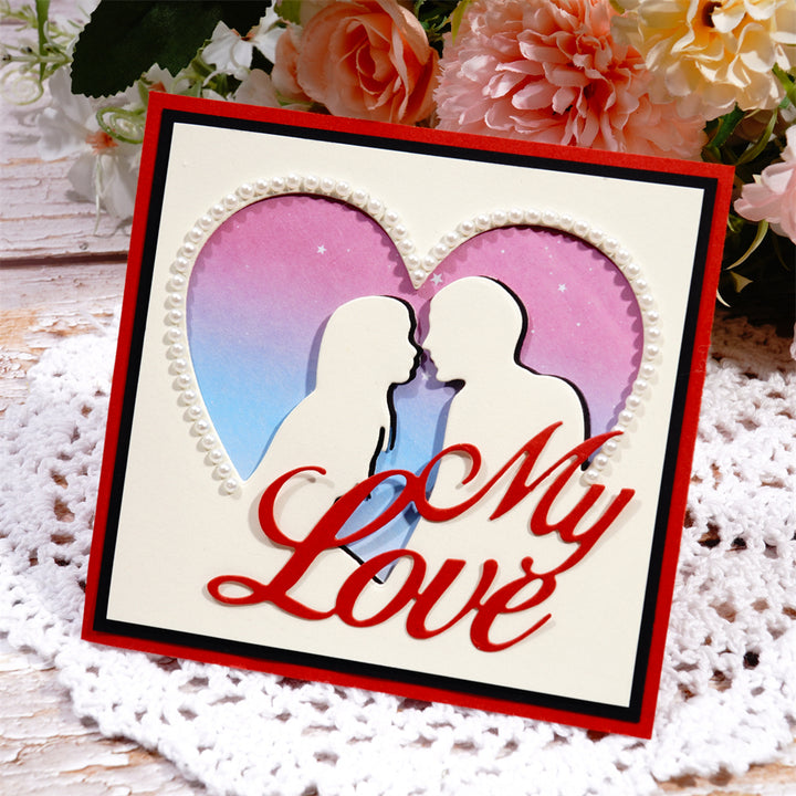 Kokorosa Metal Cutting Dies with Love Silhouette Border
