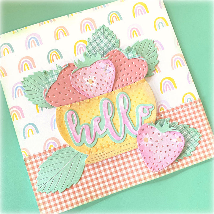 Kokorosa Metal Cutting Dies with Heart Shaped Strawberry
