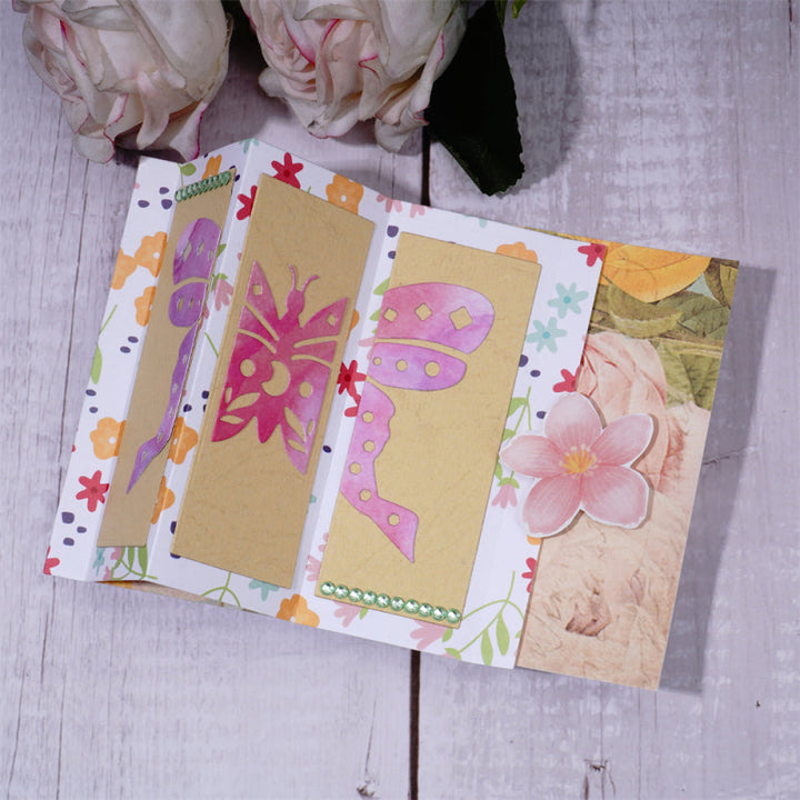 Kokorosa Metal Cutting Dies With Foldabe Butterfly Background Board