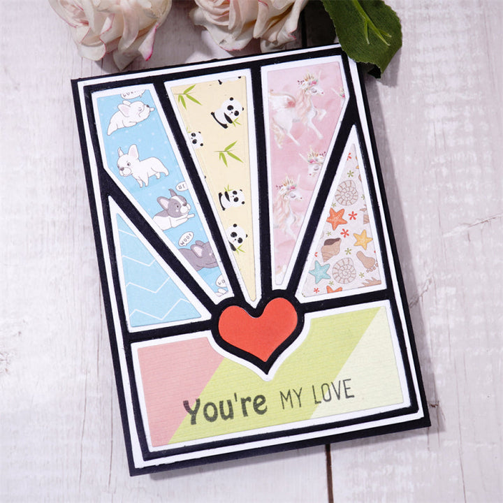 Kokorosa Metal Cutting Dies With Heart and Hollow Line Background Board