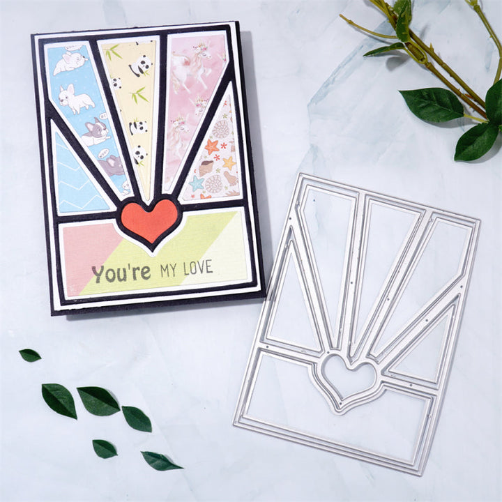 Kokorosa Metal Cutting Dies With Heart and Hollow Line Background Board