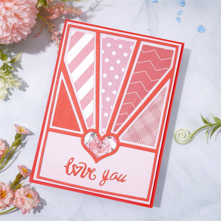 Kokorosa Metal Cutting Dies With Heart and Hollow Line Background Board