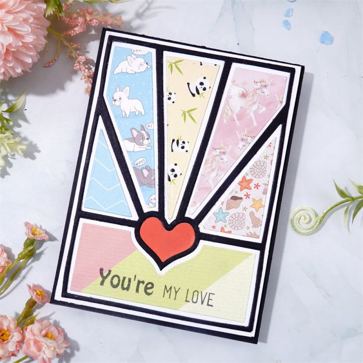 Kokorosa Metal Cutting Dies With Heart and Hollow Line Background Board